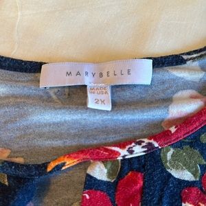 Marybelle 2X summer top with cap sleeve